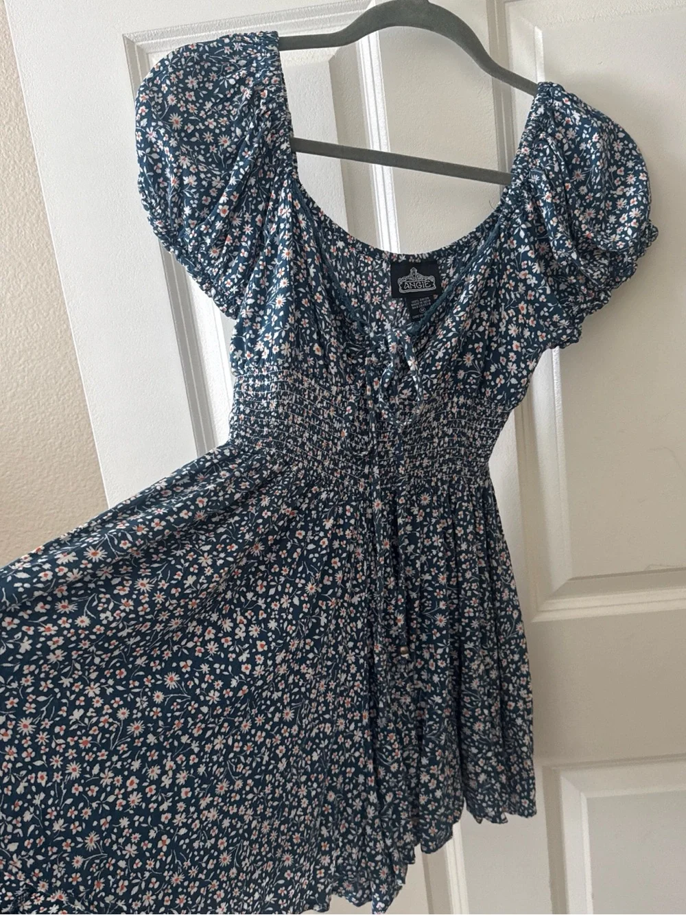 Angie Navy Floral Romper with Accents Colors Romper - Picture 3 of 6